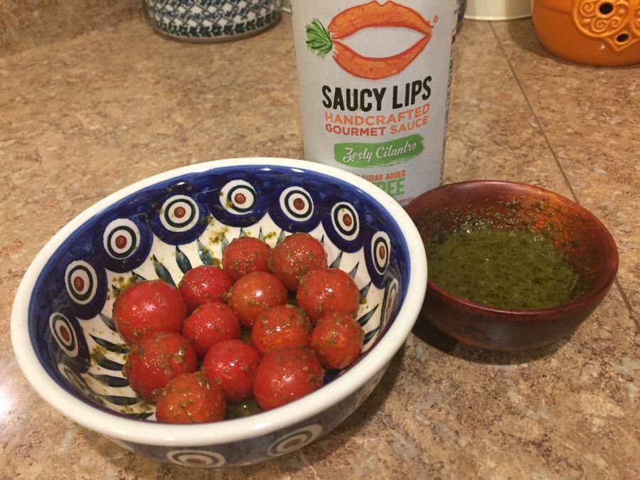 Saucy Lips Gourmet Vegan Sauce on Backyard Tomatoes