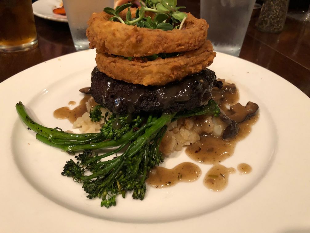 Vegan Salisbury Steak at V Eats in Dallas